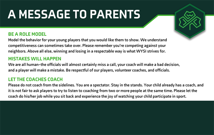 A message to WYSI parents